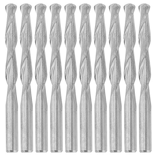 2 Flutige Spiralnutfräser Bit für Holz, Präzise Cnc Fräser, Ideal für Professionelle Holzbearbeitung, 3.175X22 mm, 10 Stücke von AMAKO
