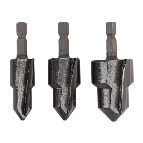 3Pcs Countersink Bohrer Bit Set: Hex Shank Wolfram Stahllegierungsschub Werkzeug für Sanitär und Konstruktion, Hohe Härte 1/4 Zoll Schaft mit 15 31 mm Klingen Durchmesser von AMAKO