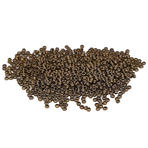 500 Stück Crimp Perlen:runde Abstandshalter Stopper Perlen,für Schmuckherstellung Halsketten Armbänder aus Eisen,2mm 0.08in 500 Stück Crimp Perlen:runde Abstandshalter Stopper Perlen,für Schmuckherstellung Halsketten Armbänder aus Eisen,2mm 0.08in von AMAKO