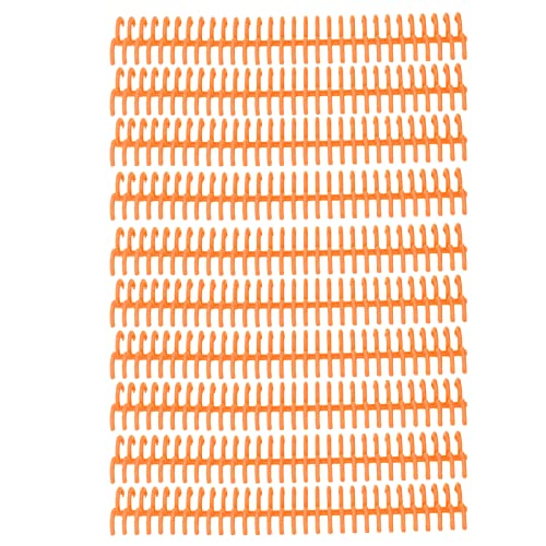 AMAKO Binderücken für Lose Blätter, Kunststoff Binderinge, 30 Löcher, 22 mm Innendurchmesser, 10Er Set, Langlebig, Verschleißfest, für Büro, Schule, Schreibwaren (Orange) von AMAKO