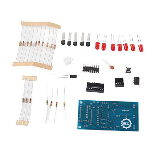 AMAKO Elektronischer Würfel Bausatz DIY LED Würfel mit NE555 und CD4017 Schaltung für unterhaltsame Spiele Metall blau grün 68x35mm von AMAKO