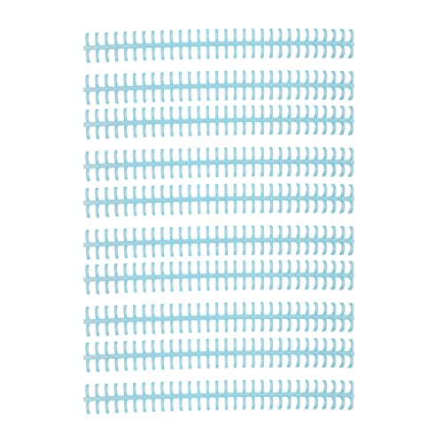 Amako 10Pk 30 Loch Lose Blatt Bindungskamm, 10 mm PP Kunststoffwirbel (Transparentes hellblau) von AMAKO