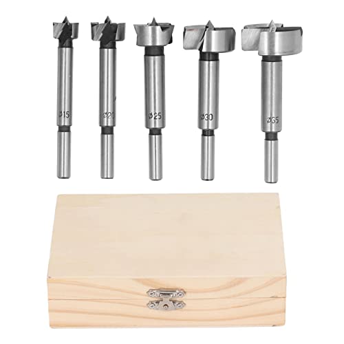 Premium 5 Teiliges Forstner Bit Set 15 Bis 35 Mm, Hochgeschwindigkeits Holzbohrer Bohrer FüR Professionelle HolzbearbeitungsschläGerei von AMAKO
