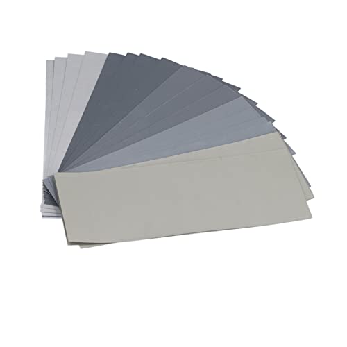 Sandpapier Kit 20pcs Feuchtigkeitssicheres Sandpapier Sortierte Grütze 1000 bis 7000 für Holzmetallpolierharzmaterial 9.06in x 3,54 Zoll von AMAKO