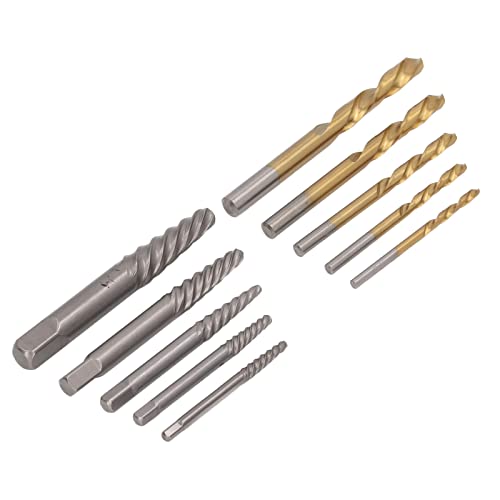 Schraubenextraktionssatz, 10 Pcs Schwere Bolzenextraktions Set mit Linken Handbohrstücken Zum Entfernen von Zerbrochenen Schrauben und Schrauben von AMAKO