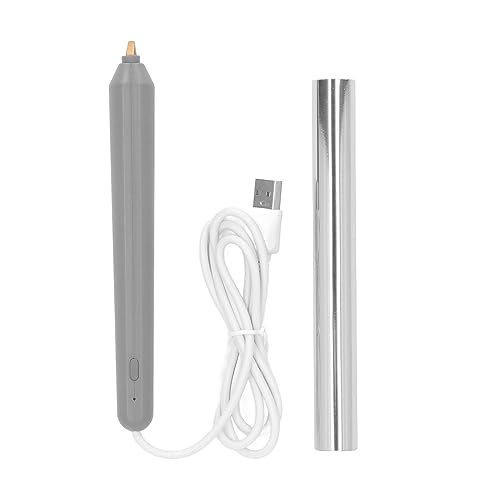 USB Hot Foil Stift, Wärmestempelwerkzeug für DIY-Kunsthandwerk auf Papier/Holz/Plastik, ABS für Zeichnen und Schreiben, Ideale Überraschung für Feiertage (Silber) von AMAKO