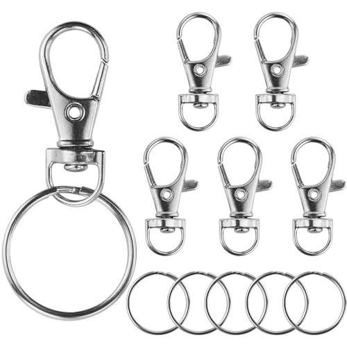 15 Stücke Schlüsselring Karabiner, Schlüsselring, Schlüsselanhänger Ringe, Schlüsselanhänger Clip Haken und Schlüsselringe, Schwenk 360° Drehbar, für Schlüsselanhänger, DIY, Basteln 15 Stücke Schlüsselring Karabiner, Schlüsselring, Schlüsselanhänger Ringe, Schlüsselanhänger Clip Haken und Schlüsselringe, Schwenk 360° Drehbar, für Schlüsselanhänger, DIY, Basteln von AMANDELIZABE