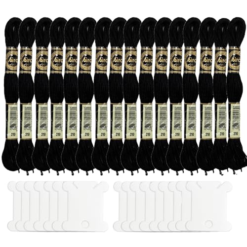 16 Stücke Schwarze Stickgarne mit 16 Spulen, Stickerei Stickseide Schwarzes Kreuz Stichgarn Baumwolle Handarbei Fäden Nähen Basteln Fäden zum Stricken, Stickerei Nähen Projekte 16 Stücke Schwarze Stickgarne mit 16 Spulen, Stickerei Stickseide Schwarzes Kreuz Stichgarn Baumwolle Handarbei Fäden Nähen Basteln Fäden zum Stricken, Stickerei Nähen Projekte von AMANDELIZABE