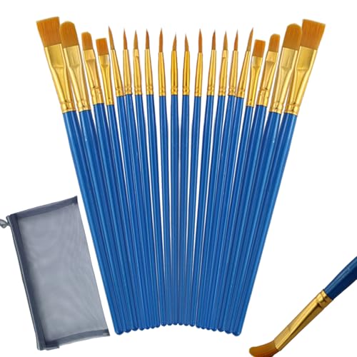 20 Stück Künstlerpinsel Mit Netztasche, Pinselset, Pinselset Acrylfarben, Aquarellpinsel, Pinsel Set, Pinsel Acrylfarbe, Künstler PinselSets, für Malliebhaber,Anfänger, Blau 20 Stück Künstlerpinsel Mit Netztasche, Pinselset, Pinselset Acrylfarben, Aquarellpinsel, Pinsel Set, Pinsel Acrylfarbe, Künstler PinselSets, für Malliebhaber,Anfänger, Blau von AMANDELIZABE