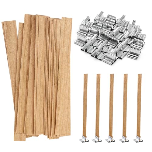 27 PCS Kerzendochte mit 27 PCS Eisenständer, Kerzen Machen Holzdocht für DIY Kerzenherstellung Handwerk, Rauchfreie Natürliche Umweltfreundliche Holzdochte für die Kerzenherstellung, 13 x 130 mm 27 PCS Kerzendochte mit 27 PCS Eisenständer, Kerzen Machen Holzdocht für DIY Kerzenherstellung Handwerk, Rauchfreie Natürliche Umweltfreundliche Holzdochte für die Kerzenherstellung, 13 x 130 mm von AMANDELIZABE