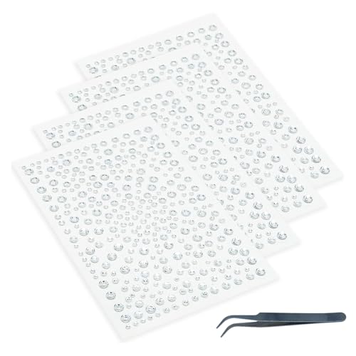 4 Blatt 1300 Stück Strass Aufkleber mit 1 Stück Pinzette, selbstklebend Kristall Strass Aufkleber Telefon PC Dekoration DIY Aufkleber Acryl Glitzer Glitzer Runde Perlen 4 Blatt 1300 Stück Strass Aufkleber mit 1 Stück Pinzette, selbstklebend Kristall Strass Aufkleber Telefon PC Dekoration DIY Aufkleber Acryl Glitzer Glitzer Runde Perlen von AMANDELIZABE