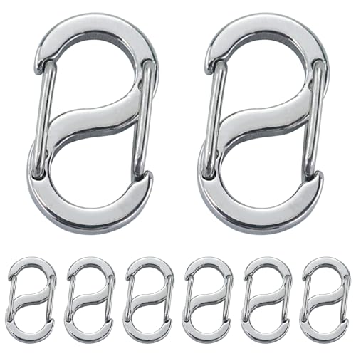 8 Stück Doppelöffnungs-Verkürzer-Verschluss, Halsketten-Verschluss und Verschlüsse, Edelstahl-S-Lock-Armband-Verbindungsstück, Halsketten-Clip 8 Stück Doppelöffnungs-Verkürzer-Verschluss, Halsketten-Verschluss und Verschlüsse, Edelstahl-S-Lock-Armband-Verbindungsstück, Halsketten-Clip von AMANDELIZABE