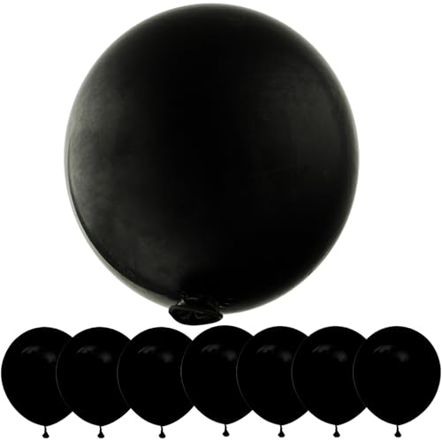 90cm Groß Ballon Schwarz Grosse Luftballons Latex Riesige Ballon 36 Zoll Riese Luftballon Rund Helium Luftballon für Partydekorationen Hochzeit Weihnachts Geburtstag Festival(7 Stück) von AMANDELIZABE