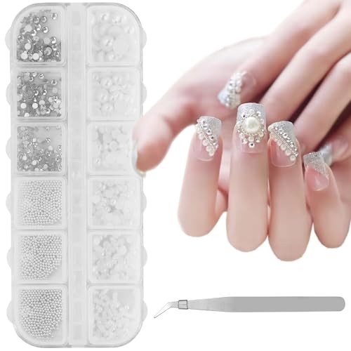 AMANDELIZABE 1 Stück Nail Art Flat Diamond Nail Art Schmuck Weißer Perlennagel Halbrunder Perlen Nail Art Schmuck AMANDELIZABE 1 Stück Nail Art Flat Diamond Nail Art Schmuck Weißer Perlennagel Halbrunder Perlen Nail Art Schmuck von AMANDELIZABE