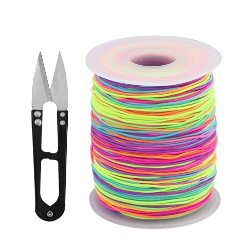 Elastische Faden Perlenschnur Gummiband Schmuckherstellung Schnur Gummikordel Regenbogen Farbe Stretch Schnur Bastelschnur Perlen Kordel für DIY Schmuck (Farbe) von AMANDELIZABE