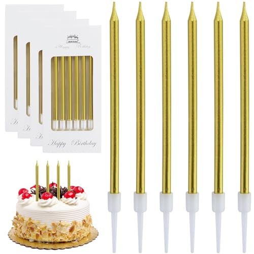 Geburtstagskerzen Für Torte, Dünne Lange Champagner Geburtstagskerze Mit Haltern Für Geburtstagskerzen Kinder & Erwachsene Für Dekorative Geburtstagstorte, Babyparty Geburtstagskerzen Für Torte, Dünne Lange Champagner Geburtstagskerze Mit Haltern Für Geburtstagskerzen Kinder & Erwachsene Für Dekorative Geburtstagstorte, Babyparty von AMANDELIZABE