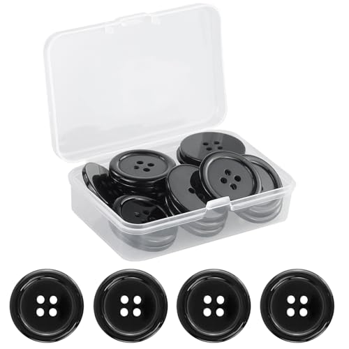 Knöpfe Harz Buttons 25mm Schwarz Knopf 4 Löcher Knöpfen zum Basteln 22 Stück Rund Hemdknöpfe mit aufbewahrungsbox für Kleider Nähen DIY Handwerk und Deko Knöpfe Harz Buttons 25mm Schwarz Knopf 4 Löcher Knöpfen zum Basteln 22 Stück Rund Hemdknöpfe mit aufbewahrungsbox für Kleider Nähen DIY Handwerk und Deko von AMANDELIZABE