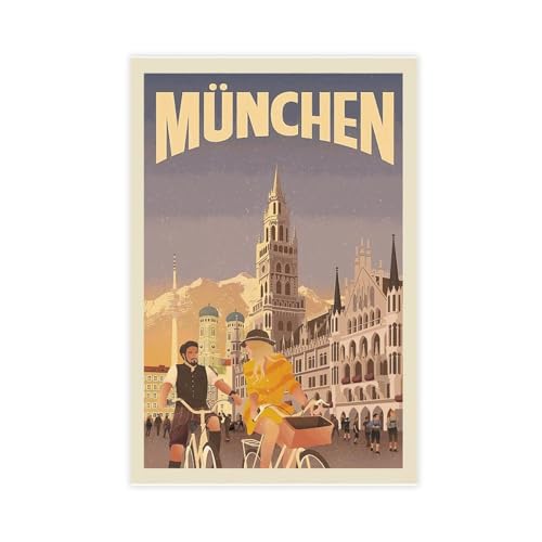 AMATWI München Vintage-Retro-Reiseposter auf Leinwand, Wandkunst, Dekordruck, Bild Gemälde für Wohnzimmer, Schlafzimmer, Dekoration, ungerahmt, 40 x 60 cm AMATWI München Vintage-Retro-Reiseposter auf Leinwand, Wandkunst, Dekordruck, Bild Gemälde für Wohnzimmer, Schlafzimmer, Dekoration, ungerahmt, 40 x 60 cm von AMATWI