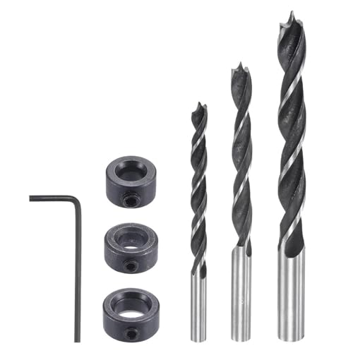 AMAUPCKCA Holzbohrwerkzeug-Set, 6 mm, 8 mm, 10 mm Holzbohrer, Bohrstopp mit Schraubenschlüssel, 7-in-1-Set AMAUPCKCA Holzbohrwerkzeug-Set, 6 mm, 8 mm, 10 mm Holzbohrer, Bohrstopp mit Schraubenschlüssel, 7-in-1-Set von AMAUPCKCA