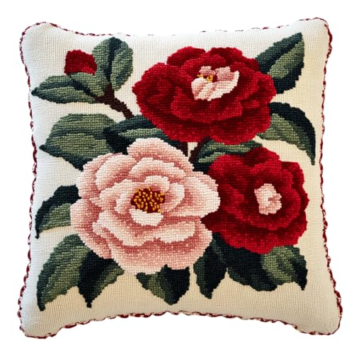 11CT Kissenbezug Zum Besticken Kreuzstich, Blühende Blumen Stickkissen Set Kreuzstich Set Vorgedruckt Kissenbezug Für Anfänger,Diy Handstickerei Nähkissenbezug 45x45cm 11CT Kissenbezug Zum Besticken Kreuzstich, Blühende Blumen Stickkissen Set Kreuzstich Set Vorgedruckt Kissenbezug Für Anfänger,Diy Handstickerei Nähkissenbezug 45x45cm von AMBATTERY