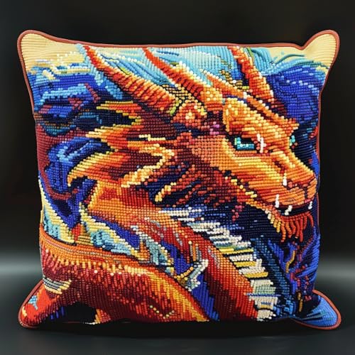 11CT Kissenbezug Zum Sticken Kreuzstich, Fantasie Tier Drache Stickset Kissenkreuzstichset Für Kissen Für Anfänger Zur Dekoration Von Wohnzimmer Und Schlafzimmer 45x45cm 11CT Kissenbezug Zum Sticken Kreuzstich, Fantasie Tier Drache Stickset Kissenkreuzstichset Für Kissen Für Anfänger Zur Dekoration Von Wohnzimmer Und Schlafzimmer 45x45cm von AMBATTERY