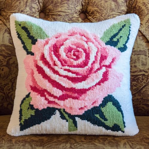 AMBATTERY 11CT Kissenbezug Zum Besticken Kreuzstich, Rosa Rosenblüte Stickkissen Set Kreuzstich Set Vorgedruckt Kissenbezug Für Anfänger,Diy Handstickerei Nähkissenbezug 45x45cm AMBATTERY 11CT Kissenbezug Zum Besticken Kreuzstich, Rosa Rosenblüte Stickkissen Set Kreuzstich Set Vorgedruckt Kissenbezug Für Anfänger,Diy Handstickerei Nähkissenbezug 45x45cm von AMBATTERY