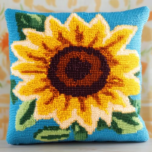 AMBATTERY 11CT Kreuzstich Kissen Vorgedruckt, Sonnenblume Stickkissen mit Muster 45X45cm Stickset für Kreuzstichkissen Kreuzstich Kissen zum Basteln Stickkissen Stickpackung AMBATTERY 11CT Kreuzstich Kissen Vorgedruckt, Sonnenblume Stickkissen mit Muster 45X45cm Stickset für Kreuzstichkissen Kreuzstich Kissen zum Basteln Stickkissen Stickpackung von AMBATTERY