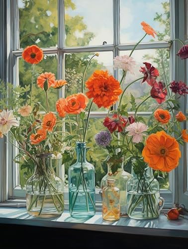 AMBATTERY 11CT Kreuzstich-Set, Schöne Blumen auf der Fensterbank,P,50 * 70cm vorgedruckt, gezählt, Kreuzstich, Stickerei, Nadelspitze, Handarbeitsmuster, Kits für Anfänger, Erwachsene, Kreuzstich AMBATTERY 11CT Kreuzstich-Set, Schöne Blumen auf der Fensterbank,P,50 * 70cm vorgedruckt, gezählt, Kreuzstich, Stickerei, Nadelspitze, Handarbeitsmuster, Kits für Anfänger, Erwachsene, Kreuzstich von AMBATTERY