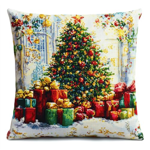 AMBATTERY 11CT Sticken Set Kreuzstich Kissen, Weihnachtsbaum Kreuzstich Kissen Set Vorgedruckt,Diy Stickkissen Set,Handstickerei Kissenbezug Set Stickset Kissenbezug 45x45cm AMBATTERY 11CT Sticken Set Kreuzstich Kissen, Weihnachtsbaum Kreuzstich Kissen Set Vorgedruckt,Diy Stickkissen Set,Handstickerei Kissenbezug Set Stickset Kissenbezug 45x45cm von AMBATTERY