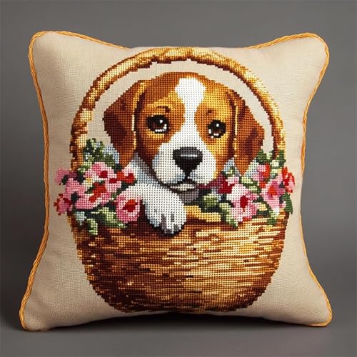 AMBATTERY DIY Kreuzstichkissen, Haustierhund Stickkissen mit Muster 45X45cm Stickset Kreuzstich Kissen zum Basteln Stickkissen Stickpackung mit Vorgedruckt Kreuzstichmotiv AMBATTERY DIY Kreuzstichkissen, Haustierhund Stickkissen mit Muster 45X45cm Stickset Kreuzstich Kissen zum Basteln Stickkissen Stickpackung mit Vorgedruckt Kreuzstichmotiv von AMBATTERY