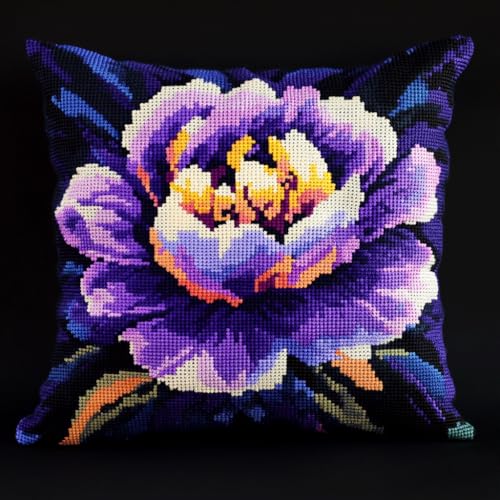 AMBATTERY DIY Kreuzstichkissen, Lila Blumen Stickkissen mit Muster 45X45cm Stickset Kreuzstich Kissen zum Basteln Stickkissen Stickpackung mit Vorgedruckt Kreuzstichmotiv AMBATTERY DIY Kreuzstichkissen, Lila Blumen Stickkissen mit Muster 45X45cm Stickset Kreuzstich Kissen zum Basteln Stickkissen Stickpackung mit Vorgedruckt Kreuzstichmotiv von AMBATTERY