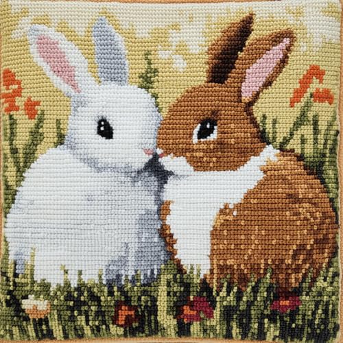 AMBATTERY DIY Kreuzstichkissen, Tier Kaninchen Stickkissen mit Muster 45X45cm Stickset Kreuzstich Kissen zum Basteln Stickkissen Stickpackung mit Vorgedruckt Kreuzstichmotiv AMBATTERY DIY Kreuzstichkissen, Tier Kaninchen Stickkissen mit Muster 45X45cm Stickset Kreuzstich Kissen zum Basteln Stickkissen Stickpackung mit Vorgedruckt Kreuzstichmotiv von AMBATTERY