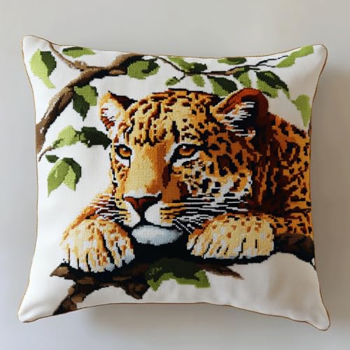 AMBATTERY Kissenbezug Zum Sticken Kreuzstich, Tierleopard Handarbeits Kissenbezüge 45X45cm Stitch Kissenbezug Stickset Kreuzstich Kissen zum Basteln Stickkissen Stickpackung AMBATTERY Kissenbezug Zum Sticken Kreuzstich, Tierleopard Handarbeits Kissenbezüge 45X45cm Stitch Kissenbezug Stickset Kreuzstich Kissen zum Basteln Stickkissen Stickpackung von AMBATTERY