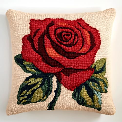 AMBATTERY Kreuzstich Kissen Set Vorgedruckt, Rote Rosenblüte Kreuzstichkissen Zum Dekorieren 45X45cm Stickkissen Zum Selbersticken Kreuzstich Set Vorgedruckt Kissenbezug AMBATTERY Kreuzstich Kissen Set Vorgedruckt, Rote Rosenblüte Kreuzstichkissen Zum Dekorieren 45X45cm Stickkissen Zum Selbersticken Kreuzstich Set Vorgedruckt Kissenbezug von AMBATTERY