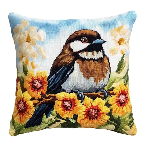 AMBATTERY Kreuzstich Kissen Set Vorgedruckt, Tiere, Vögel und Blumen Handstickerei Nähkissenbezug 45X45cm Stickpackung Stickset Kreuzstich Kissen zum Basteln Stickkissen Stickpackung AMBATTERY Kreuzstich Kissen Set Vorgedruckt, Tiere, Vögel und Blumen Handstickerei Nähkissenbezug 45X45cm Stickpackung Stickset Kreuzstich Kissen zum Basteln Stickkissen Stickpackung von AMBATTERY