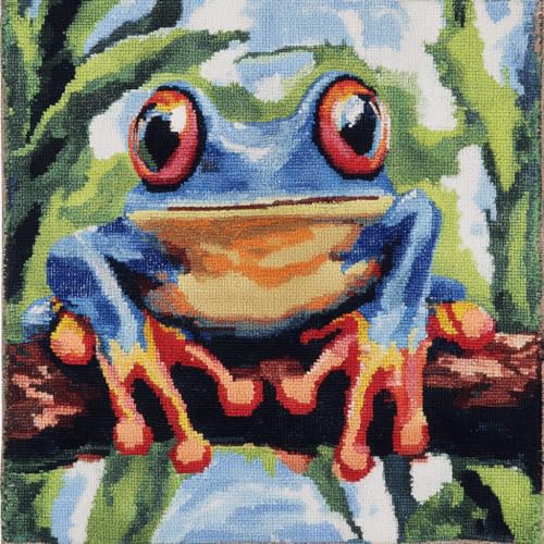 AMBATTERY Kreuzstich Kissen Set Vorgedruckt, Tierfrosch Stickkissen mit Muster 45X45cm Kreuzstich Kissen zum Basteln Stickkissen kissenbezug zum besticken kreuzstich AMBATTERY Kreuzstich Kissen Set Vorgedruckt, Tierfrosch Stickkissen mit Muster 45X45cm Kreuzstich Kissen zum Basteln Stickkissen kissenbezug zum besticken kreuzstich von AMBATTERY