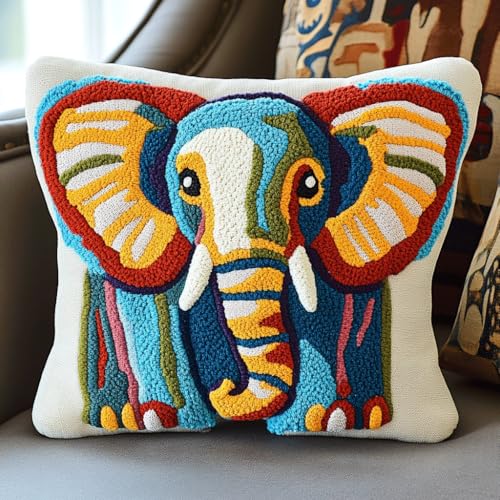 AMBATTERY Kreuzstich Kissen Vorgedruckt, Cartoon-Elefant Stickkissen mit Muster 45X45cm Kreuzstichkissen Zum Dekorieren Kissenbezug Zum Besticken Kreuzstich Diy Handarbeit Kissen Set AMBATTERY Kreuzstich Kissen Vorgedruckt, Cartoon-Elefant Stickkissen mit Muster 45X45cm Kreuzstichkissen Zum Dekorieren Kissenbezug Zum Besticken Kreuzstich Diy Handarbeit Kissen Set von AMBATTERY