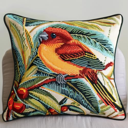 AMBATTERY Kreuzstich Kissen Vorgedruckt, Vogel auf einem Ast Kreuzstichkissen Zum Dekorieren für Anfänger Handstickerei Nähkissenbezug DIY Kissenbezug Zum Sticken Kreuzstich AMBATTERY Kreuzstich Kissen Vorgedruckt, Vogel auf einem Ast Kreuzstichkissen Zum Dekorieren für Anfänger Handstickerei Nähkissenbezug DIY Kissenbezug Zum Sticken Kreuzstich von AMBATTERY