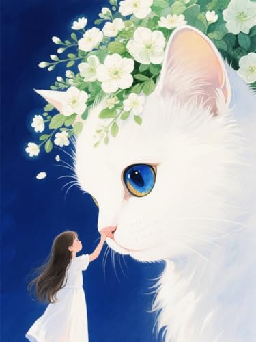AMBATTERY Kreuzstich Set, Tiere, Katzen, Blumen und Mädchen Stickbilder Vorgedruckt Kreuzstich DIY Stickerei Starter Kit Sticken Nadelarbeit Set 40x50cm AMBATTERY Kreuzstich Set, Tiere, Katzen, Blumen und Mädchen Stickbilder Vorgedruckt Kreuzstich DIY Stickerei Starter Kit Sticken Nadelarbeit Set 40x50cm von AMBATTERY