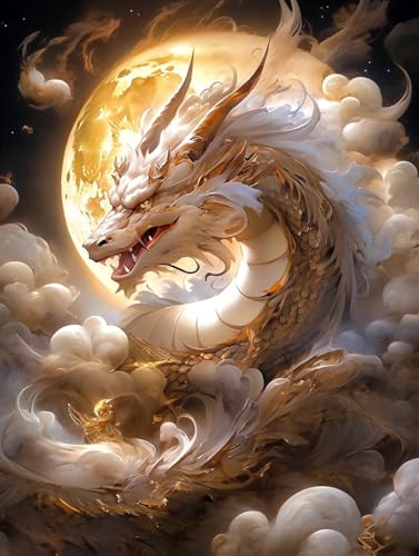 AMBATTERY Kreuzstich-Set für Anfänger, Mythischer Drache,C,50 * 70cm komplettes Sortiment an Stickerei-Starter-Sets für Erwachsene, bedrucktes Kreuzstich, DIY-Nadelspitzen-Set, 11CT AMBATTERY Kreuzstich-Set für Anfänger, Mythischer Drache,C,50 * 70cm komplettes Sortiment an Stickerei-Starter-Sets für Erwachsene, bedrucktes Kreuzstich, DIY-Nadelspitzen-Set, 11CT von AMBATTERY
