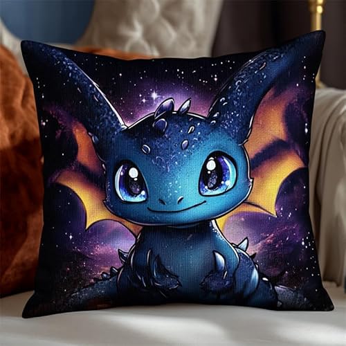AMBATTERY Kreuzstichkissen Set, tierischer Drache Kissenbezug Zum Sticken Kreuzstich 45X45cm Stickkissen mit Muster Stickset Kreuzstich Kissen zum Basteln Stickkissen Stickpackung von AMBATTERY