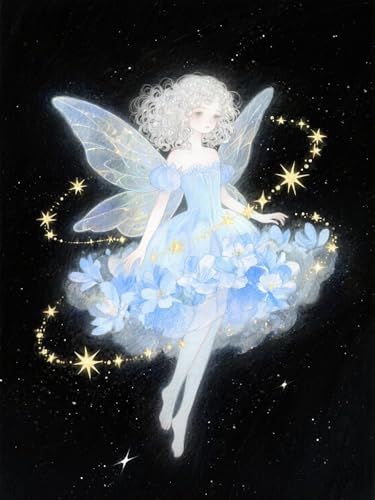 AMBATTERY Stickbilder Vorgedruckt Kreuzstich Fantasie-Mädchen Stickerei Kreuzstich Kit Set Vorgedruckte Stickerei Starter Kits 40x50cm von AMBATTERY