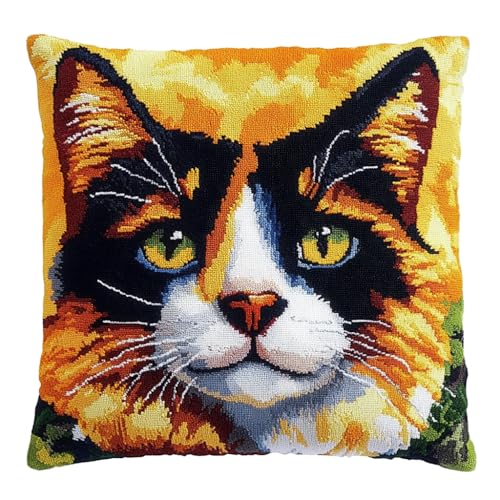 DIY Kreuzstichkissen, Tier Katze Stickkissen mit Muster 45X45cm Stickset Kreuzstich Kissen zum Basteln Stickkissen Stickpackung mit Vorgedruckt Kreuzstichmotiv DIY Kreuzstichkissen, Tier Katze Stickkissen mit Muster 45X45cm Stickset Kreuzstich Kissen zum Basteln Stickkissen Stickpackung mit Vorgedruckt Kreuzstichmotiv von AMBATTERY