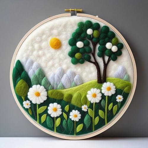 Filzset Für Anfänger Cartoon-Baumlandschaft Wollfilz-Set Für Heimdekoration,Diy-Basteln Mit Filznadel-Bilderrahmen,Schaumstoffunterlage Und Anleitung 20x20cm Filzset Für Anfänger Cartoon-Baumlandschaft Wollfilz-Set Für Heimdekoration,Diy-Basteln Mit Filznadel-Bilderrahmen,Schaumstoffunterlage Und Anleitung 20x20cm von AMBATTERY
