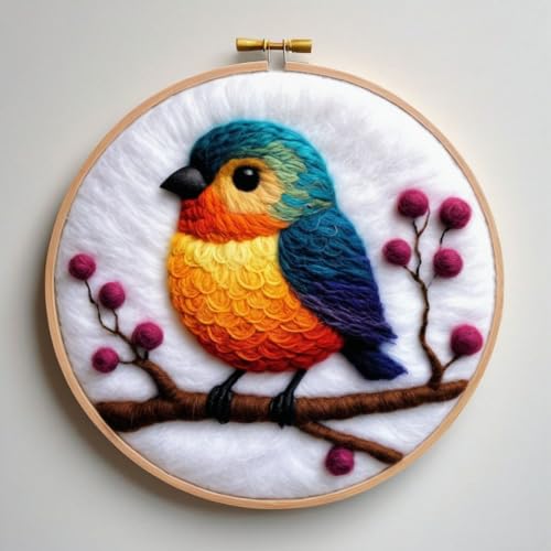 Filzset Für Anfänger Farbe Vogel Tier Wollfilz-Set Für Heimdekoration,Diy-Basteln Mit Filznadel-Bilderrahmen,Schaumstoffunterlage Und Anleitung 20x20cm Filzset Für Anfänger Farbe Vogel Tier Wollfilz-Set Für Heimdekoration,Diy-Basteln Mit Filznadel-Bilderrahmen,Schaumstoffunterlage Und Anleitung 20x20cm von AMBATTERY