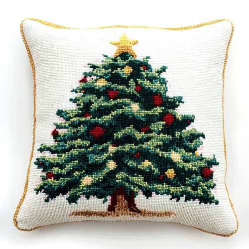 Kreuzstich Kissen Vorgedruckt, Weihnachtsbaum 11CT Stickset für Kreuzstichkissen,Stickset Anfänger DIY Kreuzstichkissen Zum Dekorieren Handstickerei Kissenbezug Set Kreuzstich Kissen Vorgedruckt, Weihnachtsbaum 11CT Stickset für Kreuzstichkissen,Stickset Anfänger DIY Kreuzstichkissen Zum Dekorieren Handstickerei Kissenbezug Set von AMBATTERY