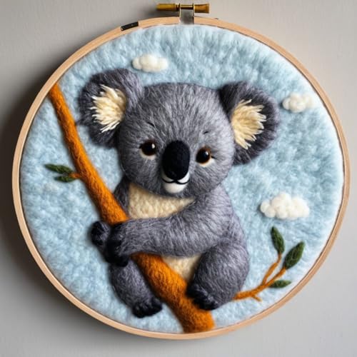 Nadelfilz Set Cartoon-Koala-Tier Nadelfilz-Starter-Set,Bastelsets Für Erwachsene,Nadeln,Malzubehör Für Heimwerken Und Dekoration 20x20cm Nadelfilz Set Cartoon-Koala-Tier Nadelfilz-Starter-Set,Bastelsets Für Erwachsene,Nadeln,Malzubehör Für Heimwerken Und Dekoration 20x20cm von AMBATTERY