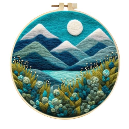 Nadelfilzen Set Berge,Flüsse,Seen,Blumen Und Graslandschaft Nadelfilz-Werkzeuge Für Anfänger,Wollfilz Mit Anleitung,Nadeln,Stickrahmen Für Die Heimdekoration 20x20cm Nadelfilzen Set Berge,Flüsse,Seen,Blumen Und Graslandschaft Nadelfilz-Werkzeuge Für Anfänger,Wollfilz Mit Anleitung,Nadeln,Stickrahmen Für Die Heimdekoration 20x20cm von AMBATTERY