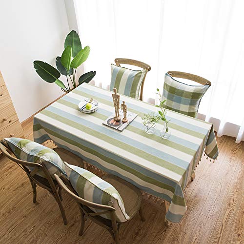 AMCER Indoor Tischdecke 90x120cm, Baumwollleinen Tischdecke, Waschbare Anti Falten Schimmelbeständig Anti Fading, Für Home Küche,Esszimmer,Hof - Grün AMCER Indoor Tischdecke 90x120cm, Baumwollleinen Tischdecke, Waschbare Anti Falten Schimmelbeständig Anti Fading, Für Home Küche,Esszimmer,Hof - Grün von AMCER