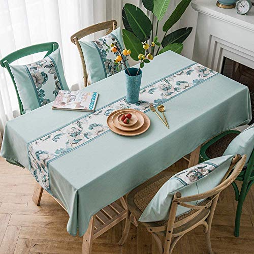 AMCER Indoor Tischdecke 90x170cm, Stoff Tischwäsche, Abwaschbar Hitzebeständig Feuchtigkeitsbeständig, Cafe,Party oder,Buffettisch - Grün von AMCER
